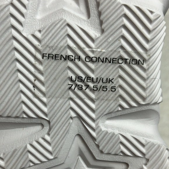 French connection Riley Sneakers/Shoes Sz 7 White Orange Low top Lace up - Picture 6 of 6